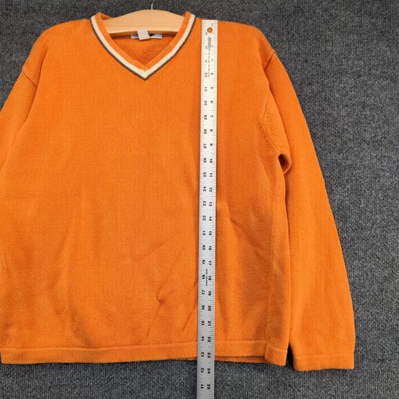 Old Navy Men's Pullover V-Neck Knit Sweater Orange Medium Long Sleeve - Picture 9 of 11